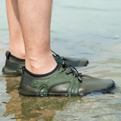 Vista 6 de Josaywin Zapatos de agua para hombre descalzos de secado rápido, calcetines acuáticos para natación, buceo, surf, piscina, deportes acuáticos