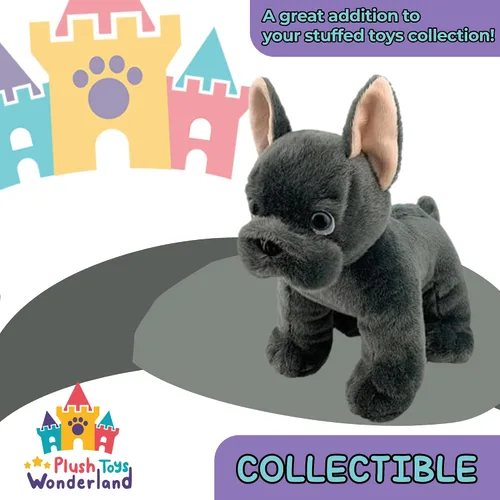 Vista 2 de Freddie The Frenchie - Peluche de bulldog francés, juguete de peluche juguetón, regalo ideal para niños, 8 pulgadas