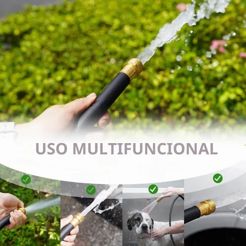 Vista 7 de Wiseflow Leader Hose Manguera de agua resistente de 3 x 5/8 pulgadas con accesorios de latón macho a hembra, extensor de manguera corta para carrete