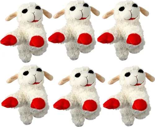 Vista 3 de Multipet International Lambchop - Juguete de peluche con sonido para mascotas, mini, 6 pulgadas [paquete de 2]