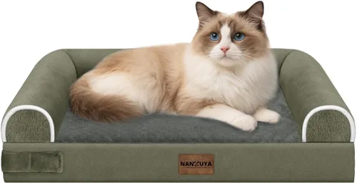 Vista 58 de NANUYA - Cama ortopédica para perros de tamaño mediano/grande, lavable: Camas con almohada para perros de tamaño mediano/grande, sofá de espuma