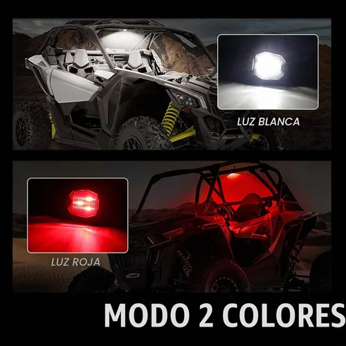 Vista 5 de OPP ULITE Switch UTV - Luz LED Doom de 6 unidades, blanco y rojo, 6 unidades, montaje en barra enrollable universal para interior de automóvil