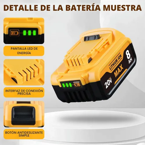 Vista 3 de DCB200 8.0Ah compatible con batería Dewalt 20V Max 2Pack DEL1810