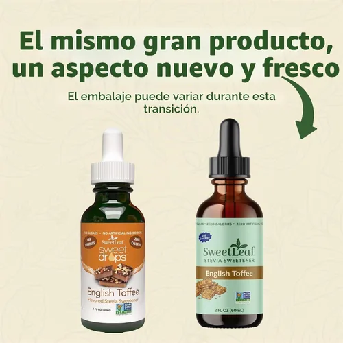 Vista 3 de SweetLeaf Stevia Drops Liquid Sweetener, English Toffee - 2 Fl Oz, 2 Pack