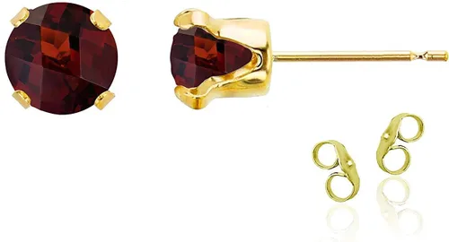 Vista 28 de Aretes de tuerca de plata de ley 925 chapados en oro de 14 quilates macizo, oro amarillo, blanco o rosa de 0.236 in Amatista