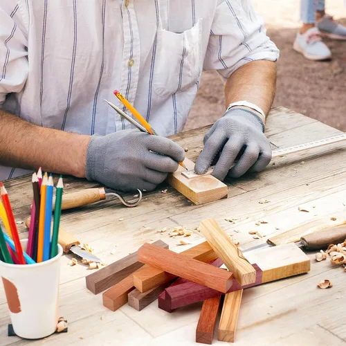 Vista 3 de Qilery 10 piezas de bloques de madera exótica para bolígrafos, suministros de torneado, manualidades DIY, kit de torneado de bolígrafos, nogal