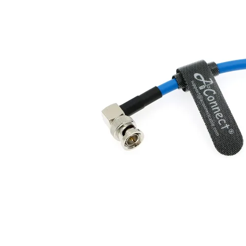 Vista 4 de SDI-Protector-Cable para aisladores galvánicos RED-Komodo BNC macho a ángulo recto BNC hembra cable de alimentación 8 pulgadas/7.9 in azul