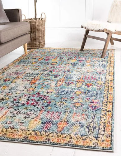 Vista 21 de Unique Loom Colección Monterey - Alfombra de área Adobe (2' x 3' 1" Rectángulo Azul/Beige)