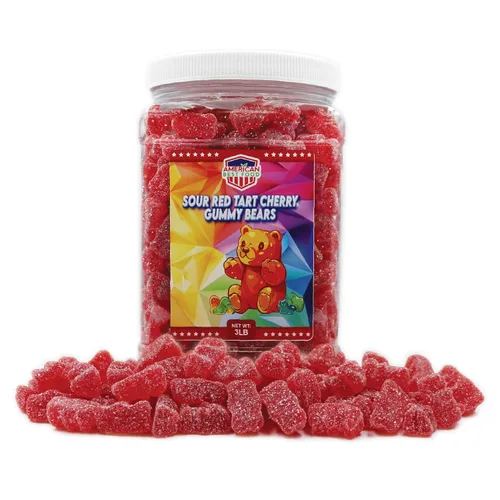Vista 9 de Oso de goma de 3 libras en recipiente de plástico transparente (6 sabores)