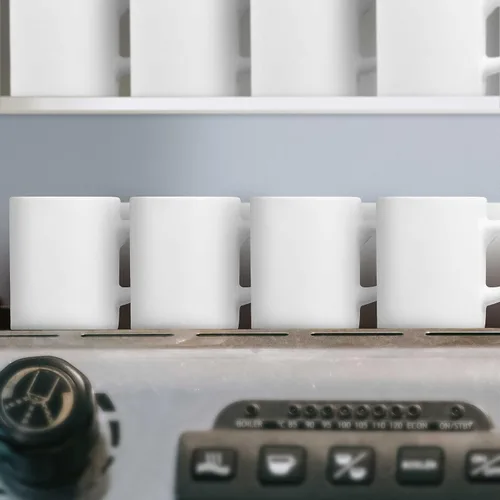 Vista 8 de DISCOUNT PROMOS Juego de 10 mini tazas de cerámica, 4 oz. - Gres, café, duradero, mango en C, color blanco