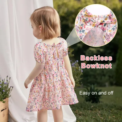 Vista 2 de Zanie Kids Vestidos de Pascua para niñas, vestido de verano para niñas, ropa de juego, trajes de fotos familiares