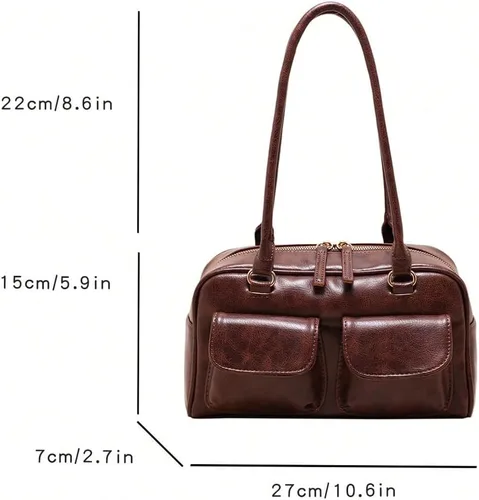 Vista 2 de GORGLITTER Bolso de hombro vintage para mujer Y2k 90s Top Handle Designer Bolso