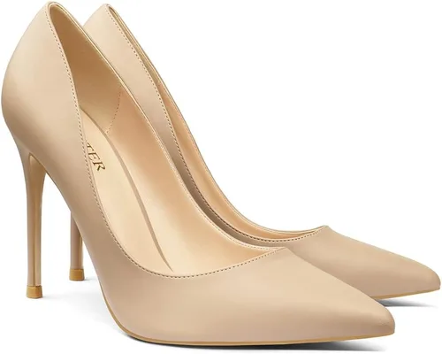 Vista 18 de COLETER Zapatos de vestir con punta puntiaguda de 4 pulgadas para mujer 02 negro
