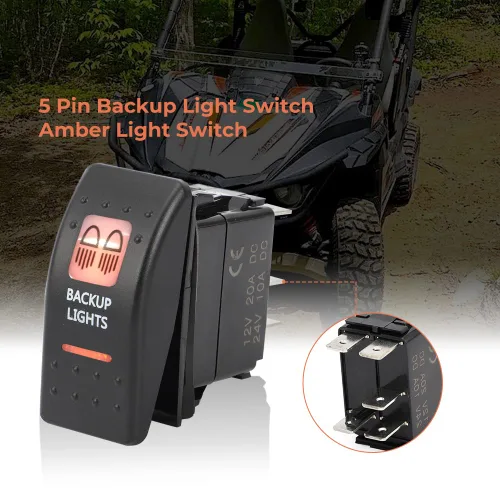 Vista 3 de Interruptor de luz de respaldo ámbar LED para Can-Am Commander Max 800R 2016-2017 / Defender Max HD8 2017 / Maverick 1000 2013 y más, interruptor