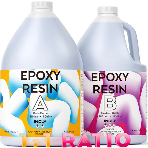 Vista 10 de INCLY Resina epoxi de 1 galón, suministros de resina sin burbujas
