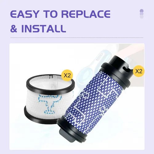 Vista 3 de Smilefil - Kit de filtro de repuesto para filtro primario y secundario, accesorios compatibles con aspiradora inalámbrica Inse N5 S6 S6P S600