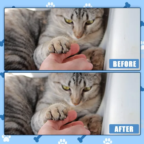 Vista 5 de 6 tiras rascadoras de uñas de gato, 3 tamaños, color azul, papel de lija de grano 120, lima de uñas para gatos, almohadilla de arañazos confiable