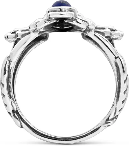 Vista 5 de Anillo Naja de plata de ley de American West con diseño de lapislázuli azul, turquesa o nácar, talla 5 a 10