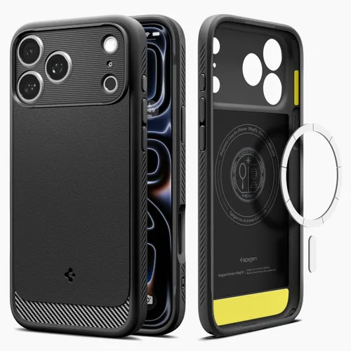 Vista 15 de Spigen - Rugged Armor MagFit - Funda diseñada para el iPhone 15 Pro (2023) [Protección de grado militar] Compatible con MagSafe - Negro mate