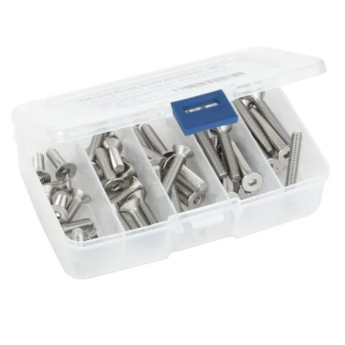 Vista 6 de M6-1.0 x 10/12/16/20/25mm Flat Head Socket Cap Screws, Allen Socket Drive, DIN 7991, Stainless Steel 18-8 (304), Bright Finish, 50 PCS