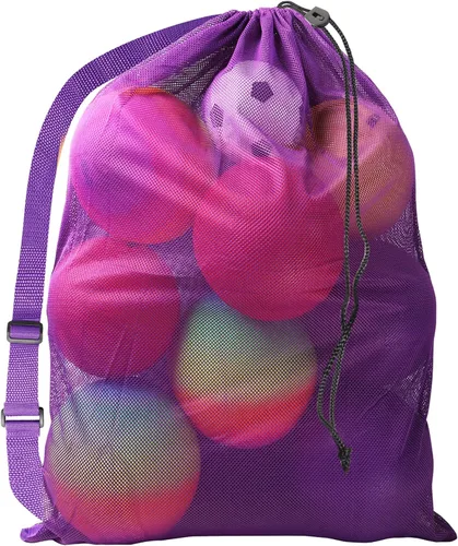 Vista 15 de GSE Games & Sports Expert 24x36/30x40 X-Large Mesh Sports Equipment Drawstring Bag for Soccers, Basketballs, Footballs