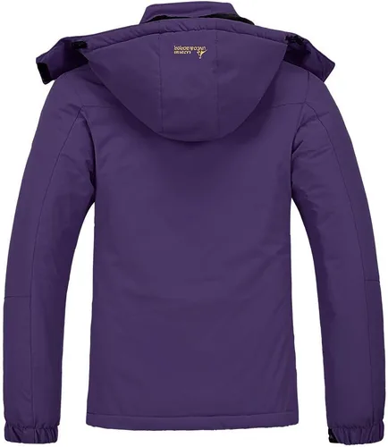 Vista 2 de MOERDENG Women's Waterproof Ski Jacket Warm Winter Snow Coat Mountain Windbreaker Hooded Raincoat Jacket