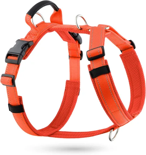 Vista 9 de Arnés Anti-Tirones para Perros con Asa, Malla Suave Acolchada Ajustable para Perros Pequeños, Medianos y Grandes Arnés Reflectante de Paseo Fácil