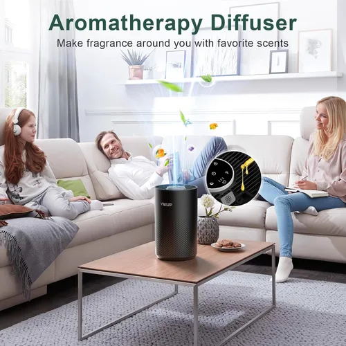 Vista 2 de Purificadores de aire para dormitorio y hogar de hasta 1350 pies cuadrados, purificadores de aire VNIUP H14 True HEPA para habitación, con función