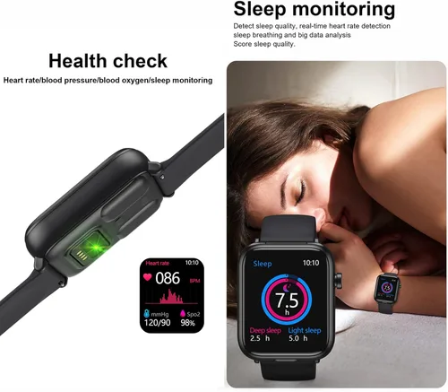 Vista 4 de Tuanzi X8S Reloj inteligente 2 en 1 con audífonos, TWS, Bluetooth, monitor de salud, reloj deportivo, rastreador de actividad (X8S-negro)