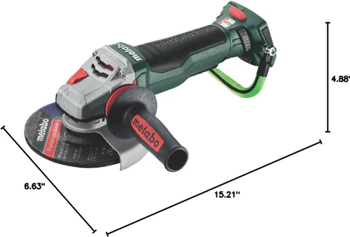 Vista 5 de Metabo WPB 18 LTX BL 15-150 Quick DS Amoladora angular inalámbrica de 18 V de 6 pulgadas Solo herramienta, sin batería, interruptor de paleta