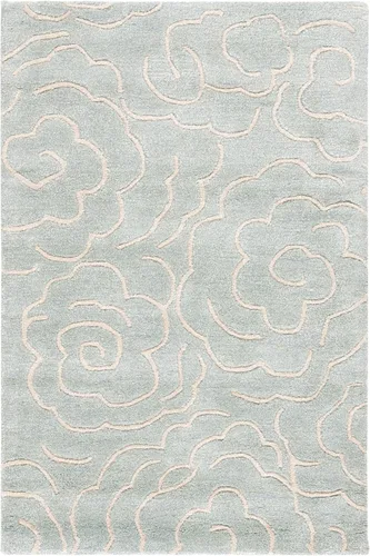 Vista 15 de SAFAVIEH Soho Collection SOH812B - Alfombra decorativa suave de lana y viscosa de 2 x 3 pies, hecha a mano, color azul claro y marfil