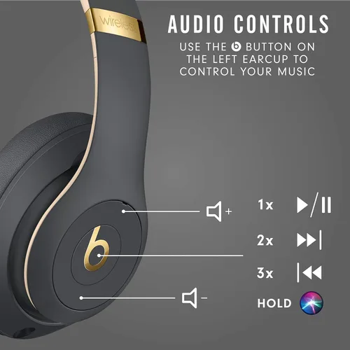 Vista 6 de Auriculares inalámbricos Beats Studio3 – La colección Beats Skyline - Gris sombra (modelo más reciente) (renovados)
