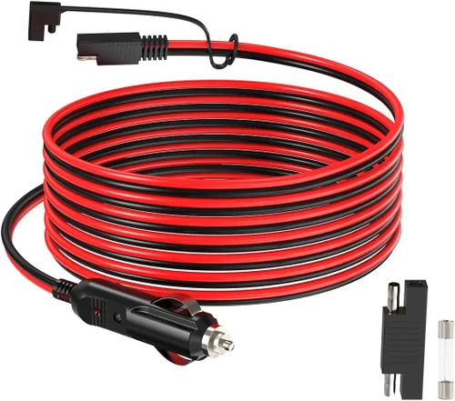 Vista 7 de ELFCULB Male to Male Cigarette Lighter Cable 14AWG 5FT 12V macho a macho