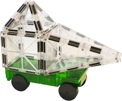Vista 5 de MAGNA-TILES Coches – Juego de Construcción Magnético de 2 Piezas en Verde y Amarillo, La MARCA ORIGINAL de Construcción Magnética