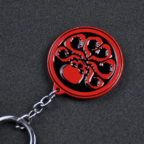 Vista 5 de USChoice Llavero de superhéroe, Avengers Hammer Spider Hydra Eye Of Agamotto Llavero Spinner Superhero Party Favores
