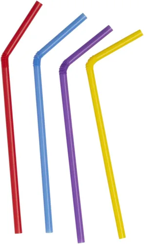 Vista 2 de Comfy Package [500 unidades] Pajitas de plástico flexibles - Palitos desechables - 7.75 pulgadas de alto - Colores surtidos