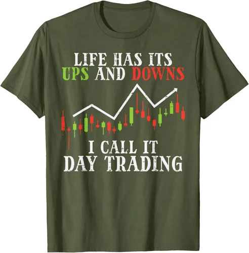 Vista 82 de Life Ups And Downs Day Trading Crypto Stock Market Trader T-Shirt, Negro