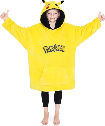 Vista 9 de Sudadera con capucha y manta de Pokémon para niños y adolescentes, sudadera con capucha extragrande de forro polar portátil, manta con capucha