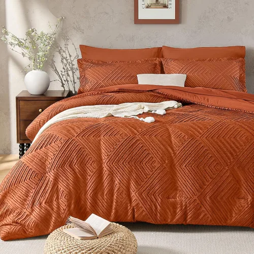 Vista 12 de JOLLYVOGUE Juego de edredón Queen de 7 piezas, cama bohemia copetuda en una Edredón ultra suave, certificado OEKO-TEX, para todas las estaciones