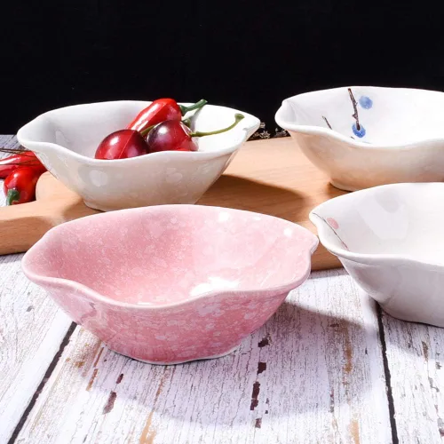 Vista 6 de Juego de 4 platos de cerámica para salsa de soja japonesa, tazas para condimentos de sushi
