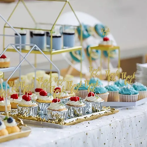 Vista 7 de Rsstarxi Paquete de 24 adornos para cupcakes con purpurina con purpurina para dar gracias, decoración de pasteles para el día de Acción de Gracias