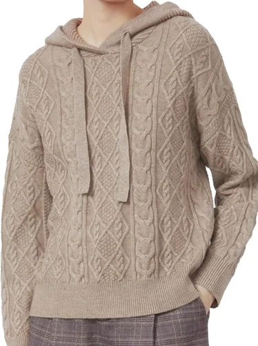 Vista 8 de SDEER - Sudadera con capucha para mujer, de punto acanalado, manga larga, con cordón