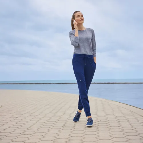 Vista 6 de Barco One Pantalón deportivo, pantalón quirúrgico de altura media, con tejido elástico de 4 vías y 3 bolsillos, para mujer