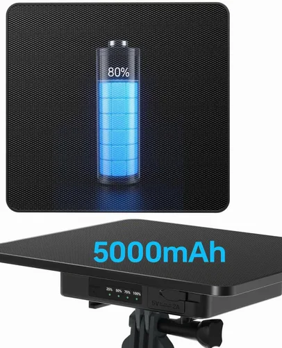 Vista 8 de KJK Panel solar de 6 W para cámara de anillo, cargador de panel solar de cámara de rastro con batería de 5000 mAh para cámara de juegos y cámara