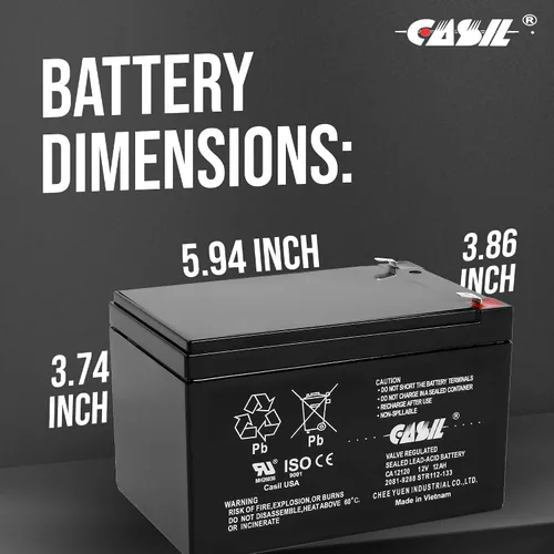 Vista 5 de Casil Batería de repuesto de 12 V y 12 Ah compatible con Go-Go Mobility Elite Traveller SC40E SC44E, paquete de 2