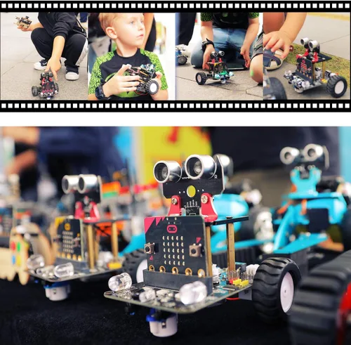 Vista 2 de Yahboom Microbit V2 Coding Smart Robotics Toys DIY STEM Science Education RC Kit de coche para niños de 10 años en adelante, compatible con BBC