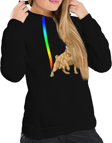 Vista 6 de American Bully Women Fashion Hoodie Drawstring Pullover Sweatshirt