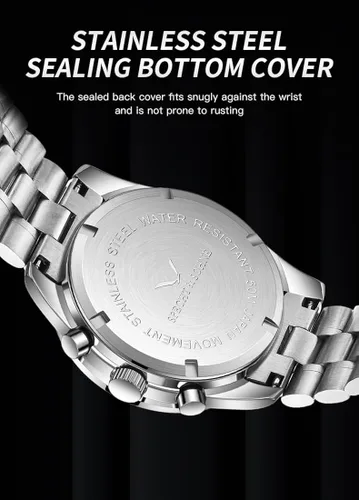 Vista 4 de SPECHT&SOHNE Relojes para hombre Reloj de pulsera de cuarzo para hombre, cronógrafo japonés VK68, movimiento de acero inoxidable, zafiro luminoso