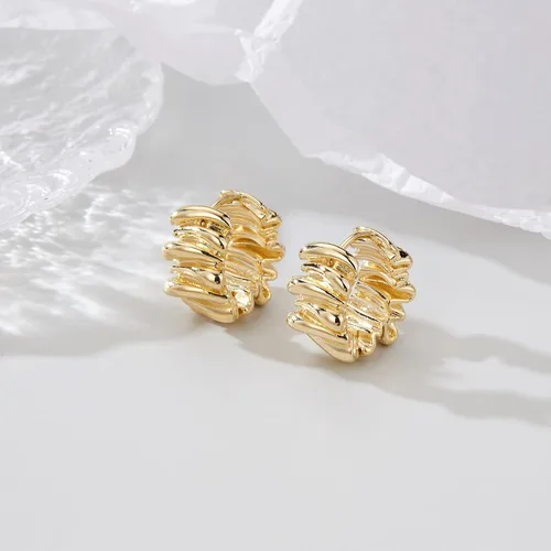 Vista 7 de 14K Gold Plated Hoop Earrings for Women, Trendy Twisted Rope Chunky Gold Hoop Earrings Cuff Lightweight Hypoallergenic Jewelry for Teen Girls Gifts