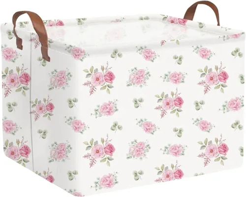 Vista 49 de FXOLCSHE - Canasta rectangular rosa de alpaca, canasta de lavandería impermeable plegable para guardería, canasta de juguetes para habitación